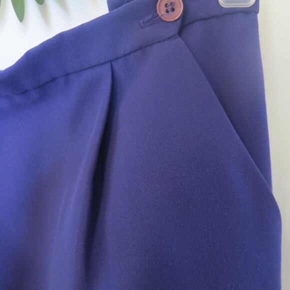 FASHION STAR Vintage Long Skirt Size 12 Lined Pleats Pockets Buttons Purple - Picture 10 of 12